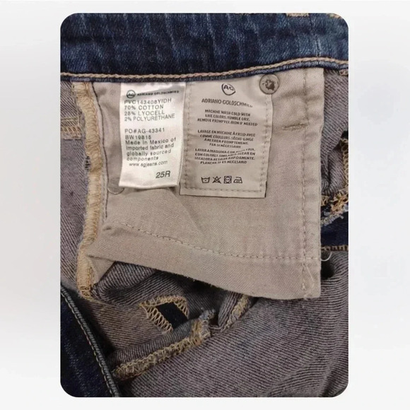 AG Adriano Goldschmied  The Prima Cigarette Leg Distressed Jeans Size 25R - Picture 9 of 16